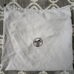 Hermes Dust Bag White with Black Logo
